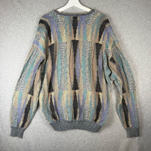 Vtg St Croix Knits Wool Cotton Sweater Men XL Coogi Style Grandpa Cosby - Picture 5 of 6